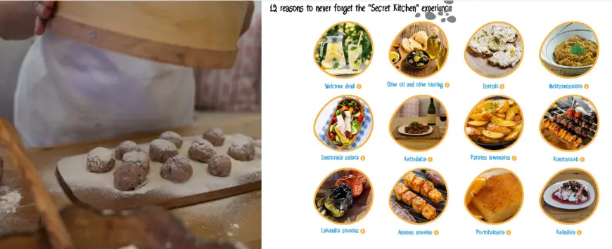 pagina-web-del-sito-secret-kitchen-dove-compaiono-tutti-i-piatti-che-vengono-cucinati-durante-una-cucina-dimostrativa