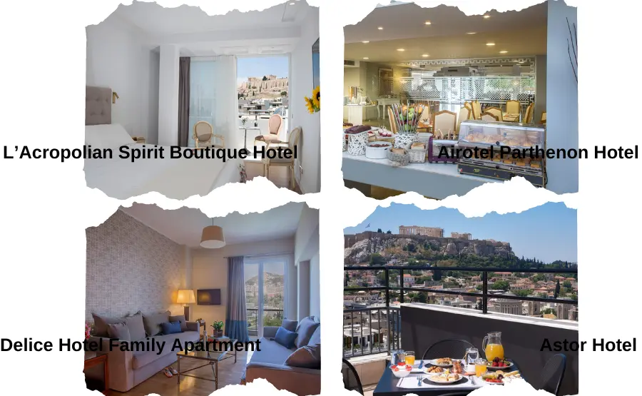 quattro-foto-di-hotels-diversi-di-atene