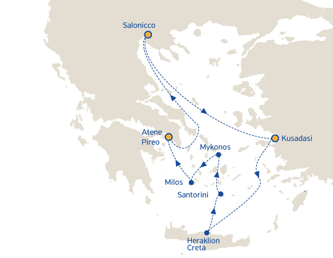 Tour Grecia Classica 4 notti + Crociera Egeo Idilliaco 7 notti con volo dall’Italia incluso