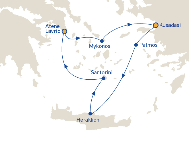 Tour Grecia Classica 3 notti + Crociera Egeo Iconico 3 notti con volo dall’Italia incluso