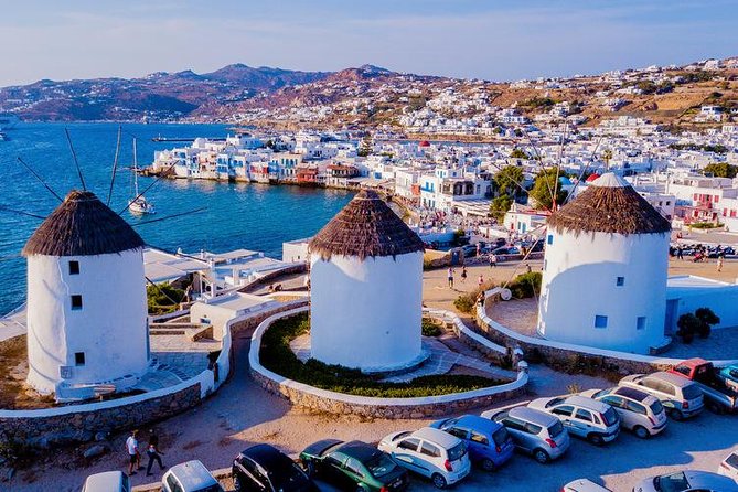Giro panoramico dell’isola di Mykonos con accompagnatore in italiano