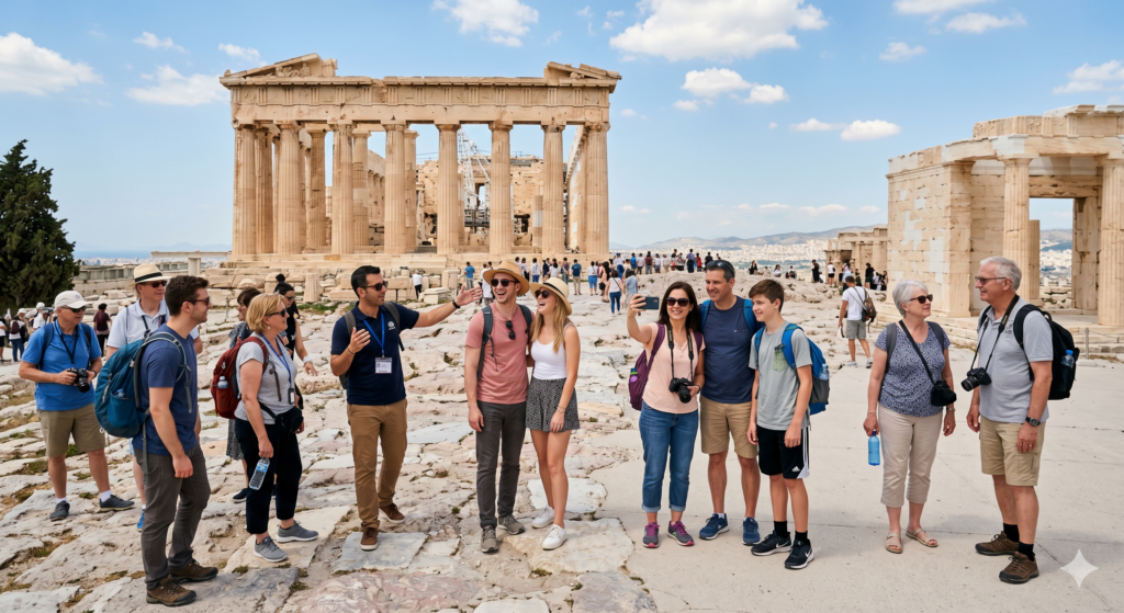 gruppo turisti partenone guida privata in grecia