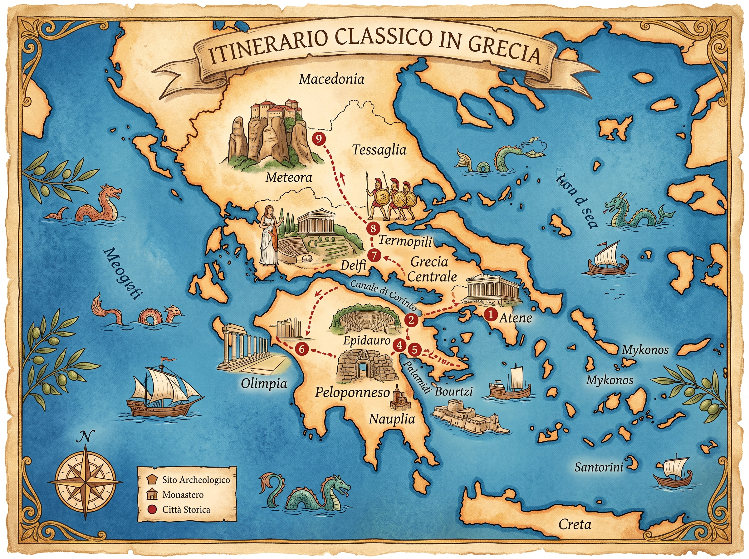tour grecia mappa